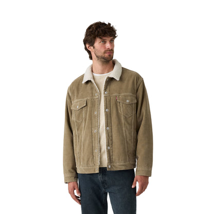 Levis Relaxed Fit Sherpa Trucker Jacket Timber Wolf  - A5784-0022
