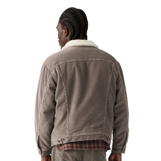 Levis Relaxed Fit Sherpa Trucker Jacket Smokey Taupe  - A5784-0062
