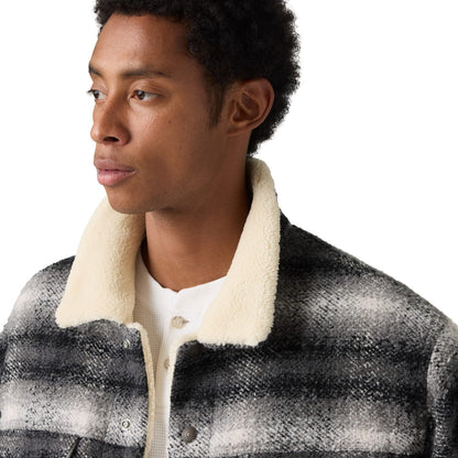 Levis Relaxed Fit Sherpa Trucker Jacket Ivy Plaid Thunder  - A6030-0036