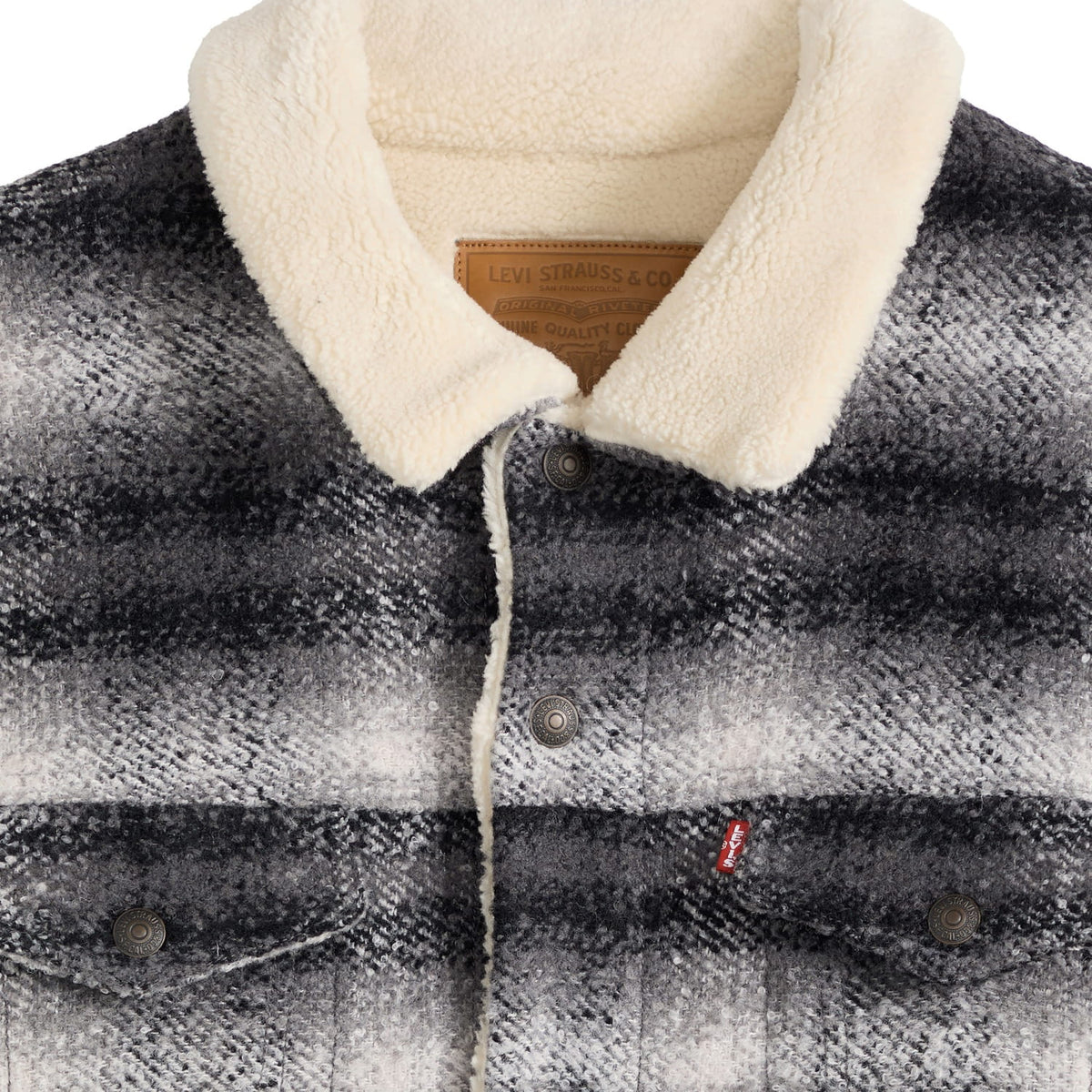 Levis Relaxed Fit Sherpa Trucker Jacket Ivy Plaid Thunder  - A6030-0036