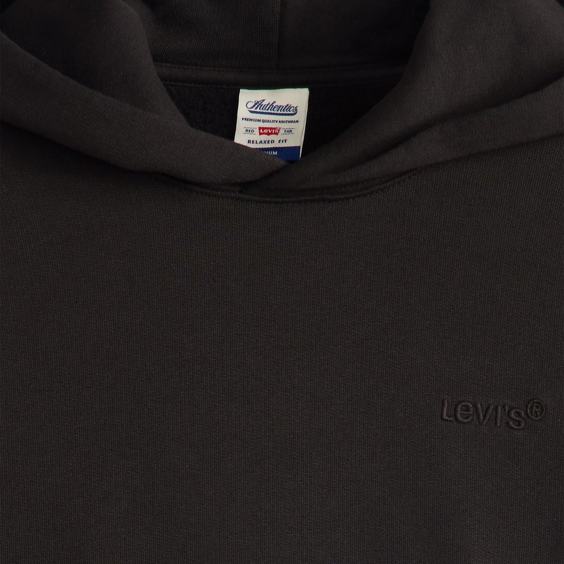 Levis The Authentic Hoodie Black Agate Garment Dye  - A8435-0019