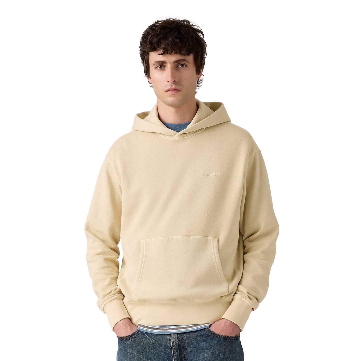Levis The Authentic Hoodie Fog Garment Dye Fog  - A8435-0034