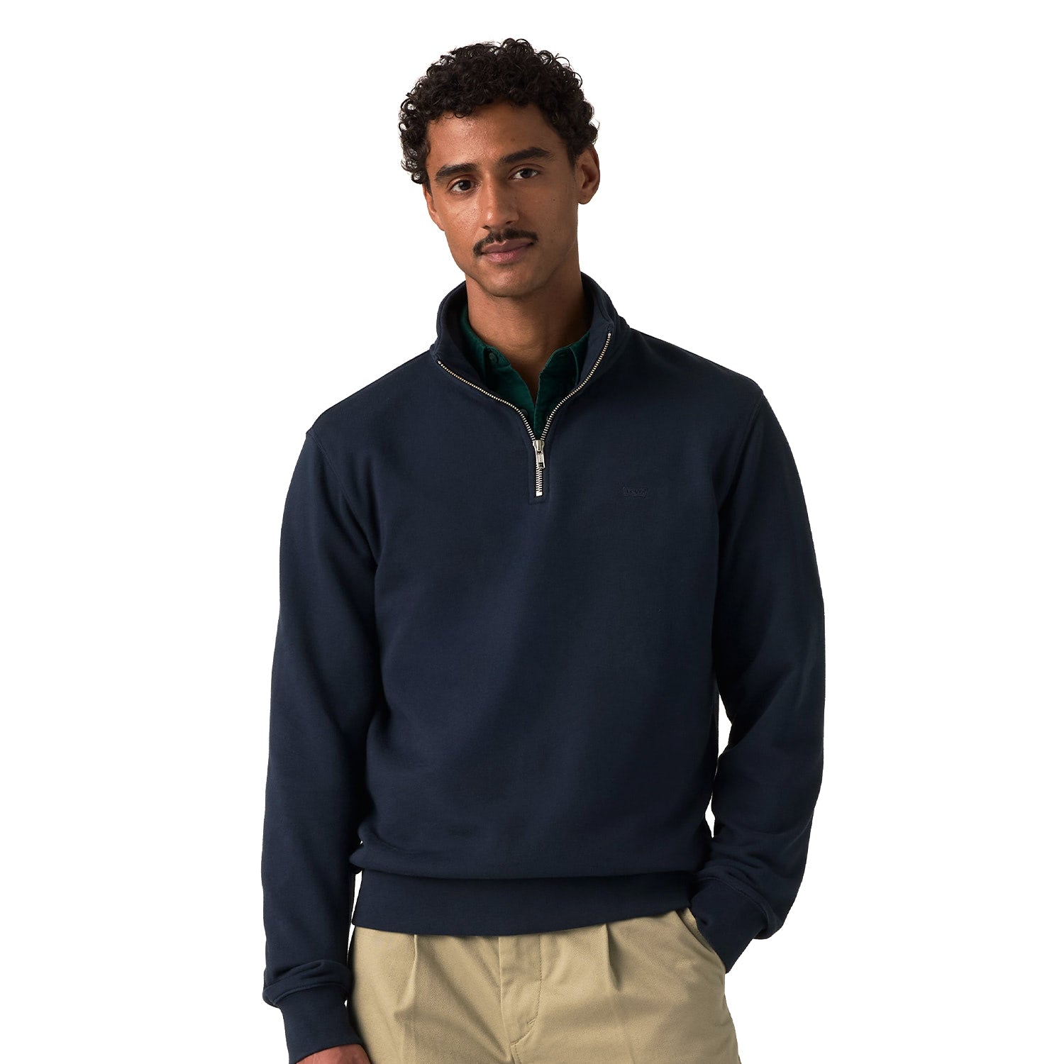 Levis Original HM 1/4 Zip Sweatshirt Navy Blazer  - A8606-0017
