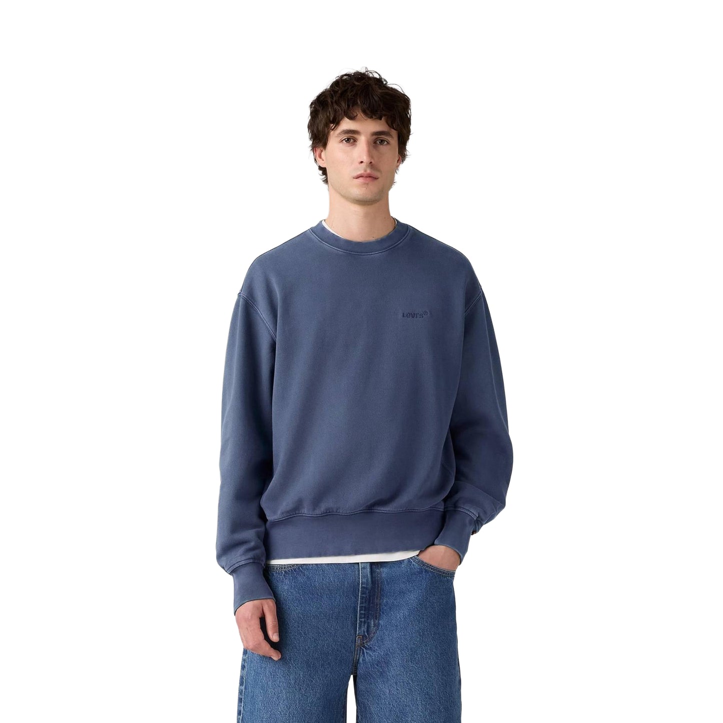 Levis Authentic Crew Sargasso Sea Garment Dye  - A9244-0002