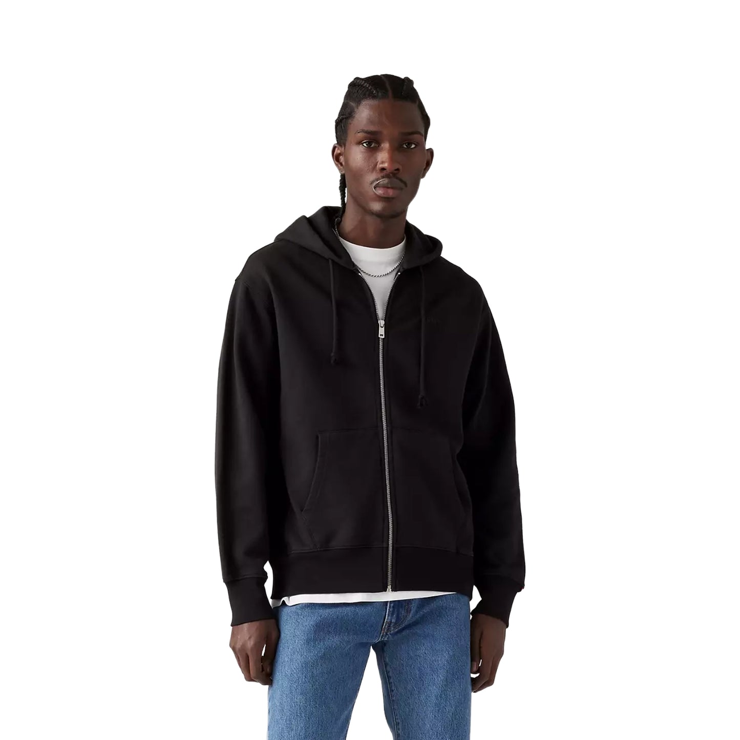 Levis Authentic Full Zip Hoodie Black Agate Garment Dye  - A9265-0000