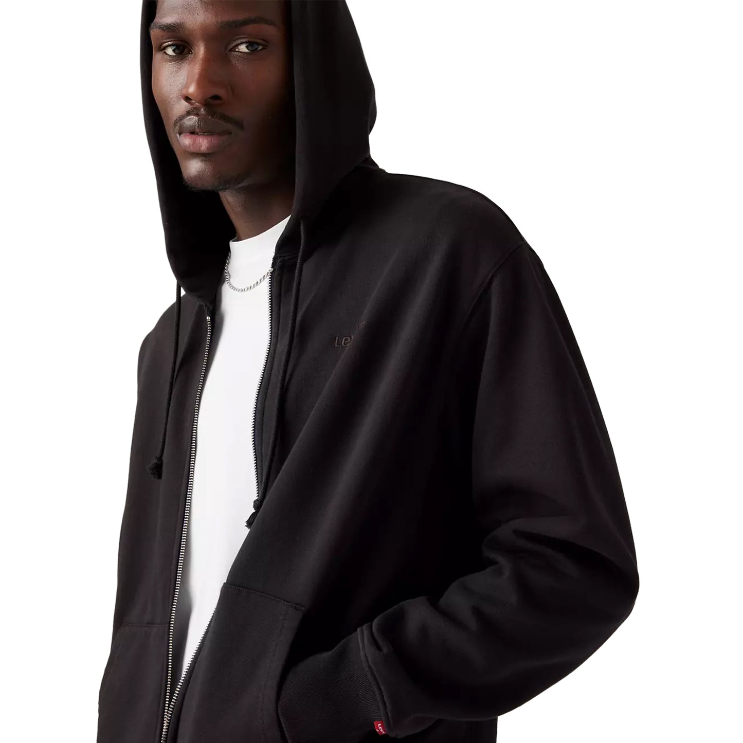 Levis Authentic Full Zip Hoodie Black Agate Garment Dye  - A9265-0000