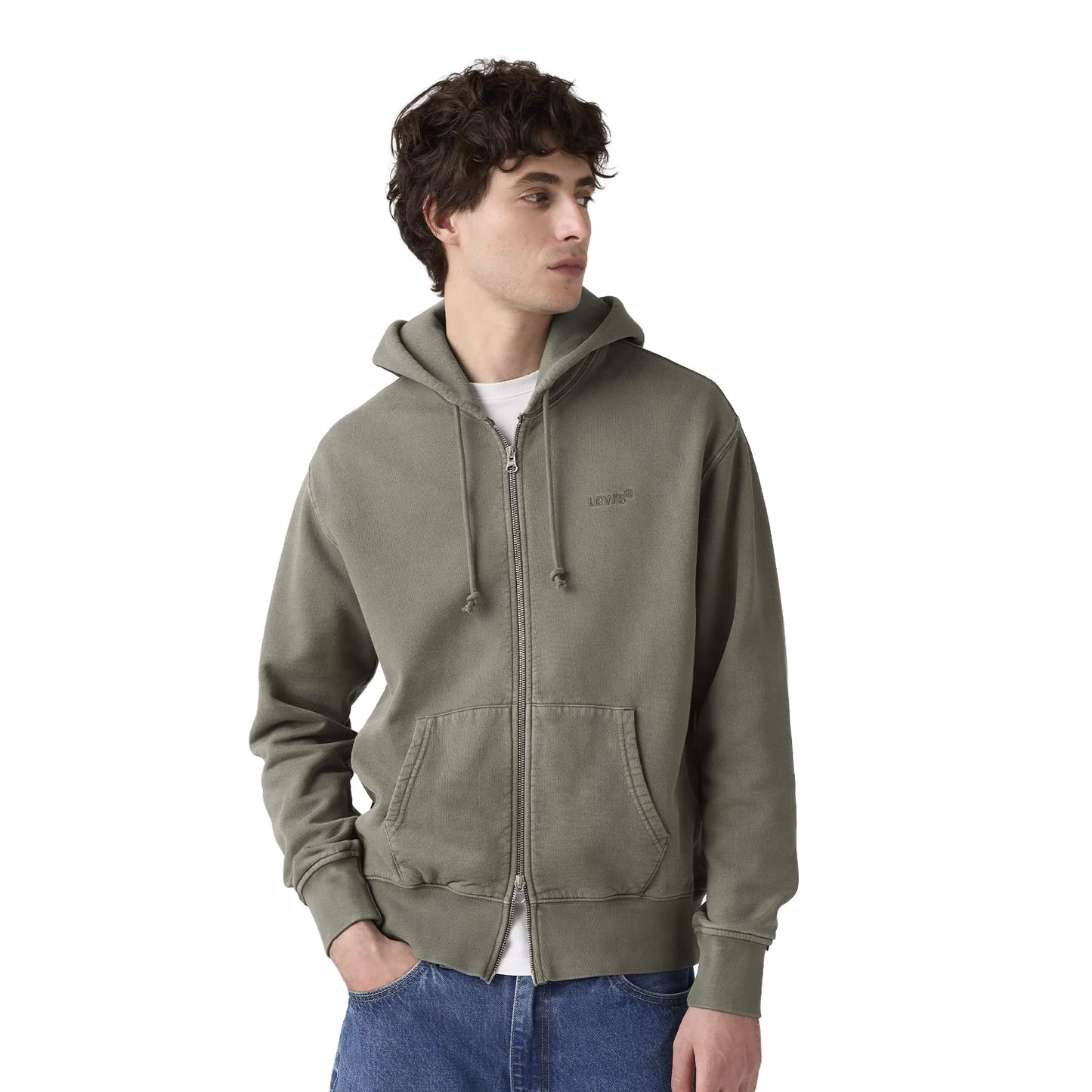 Levis Authentic Full Zip Hoodie Garment Dye Kambaba  - A9265-0007