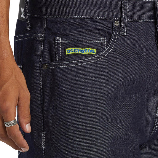 DC Shoes Worker Baggy Denim Rinse Pant Raw Indigo  - ADYDP03080-BSTW