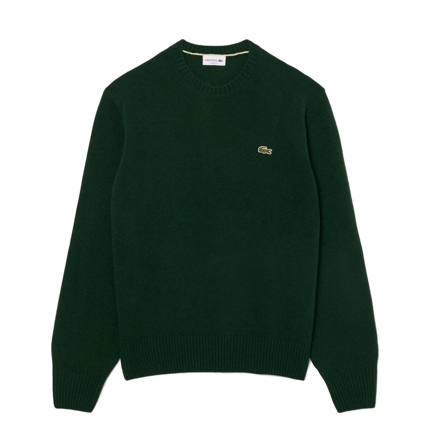 Lacoste Wool Crew Neck Sweater Sinople  - AH2916-YZP