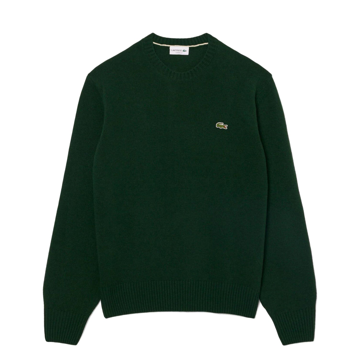 Lacoste Wool Crew Neck Sweater Sinople  - AH2916-YZP