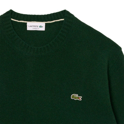 Lacoste Wool Crew Neck Sweater Sinople  - AH2916-YZP