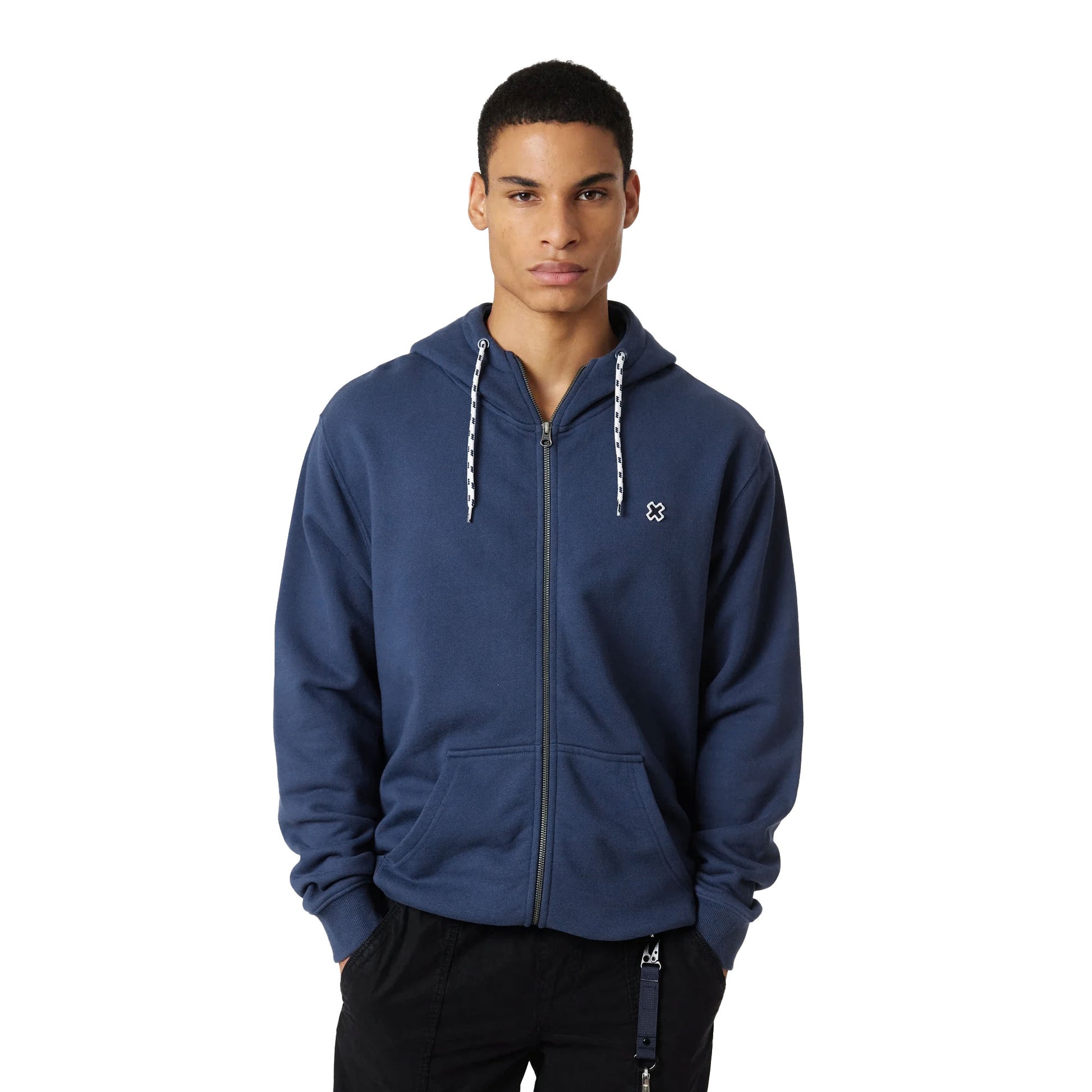 Blue Banana Patch Full Zip Hoodie Imperial Blue  - AW25UG017PATBL07