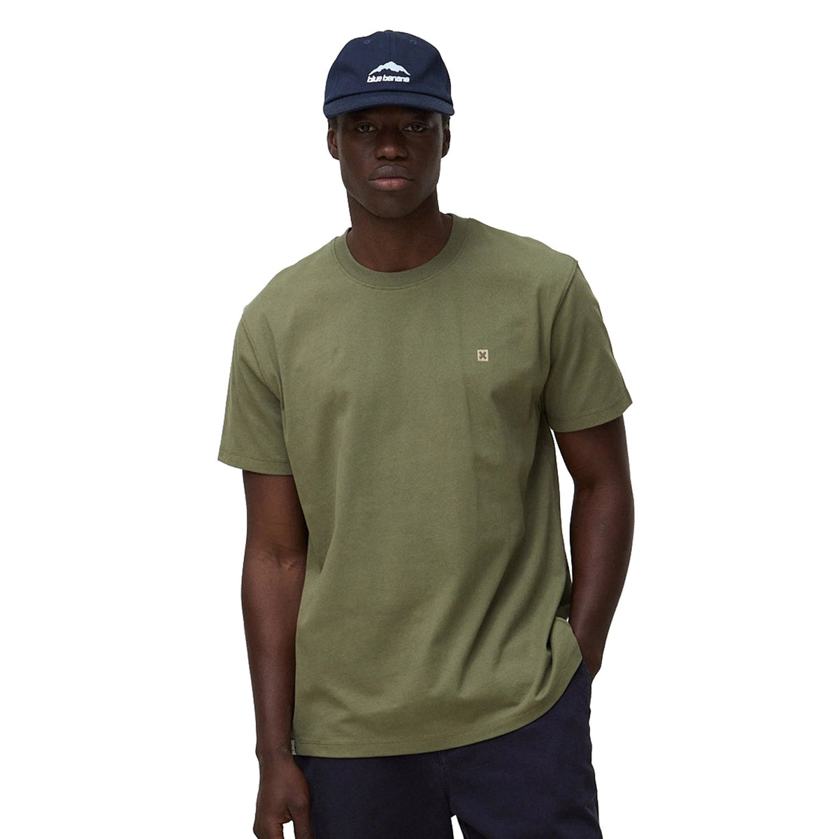 Blue Banana Logo Tee Olive Green  - AW26UG011LOGGR06
