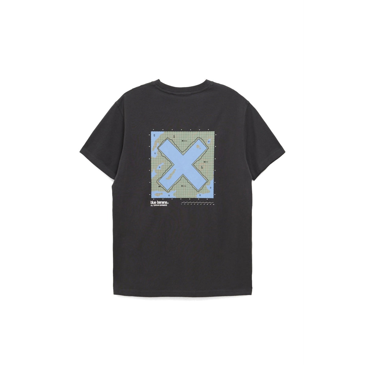 Blue Banana Map Tee Anthracite  - AW26UG011MAPGY01