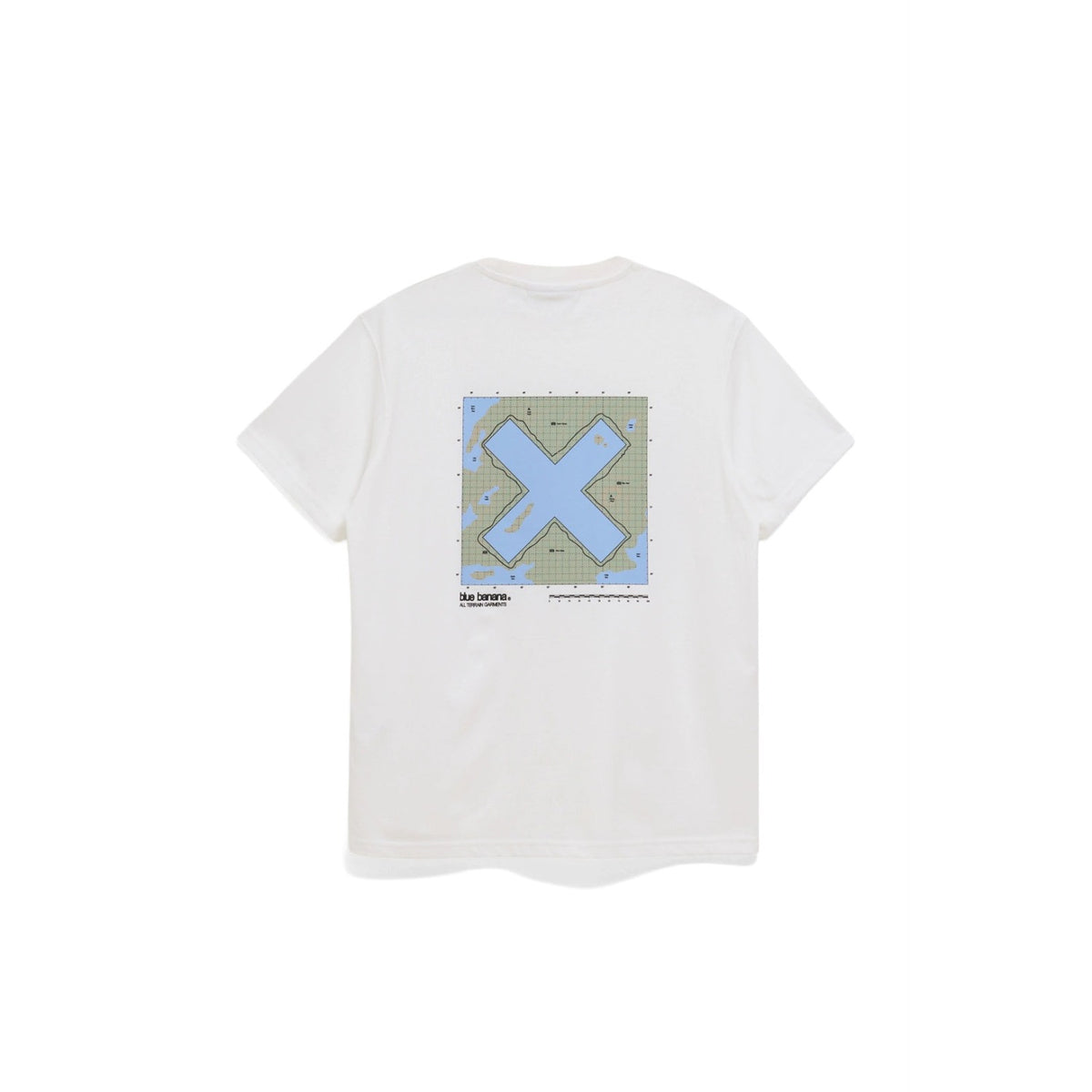 Blue Banana Map Tee White  - AW26UG011MAPWH00