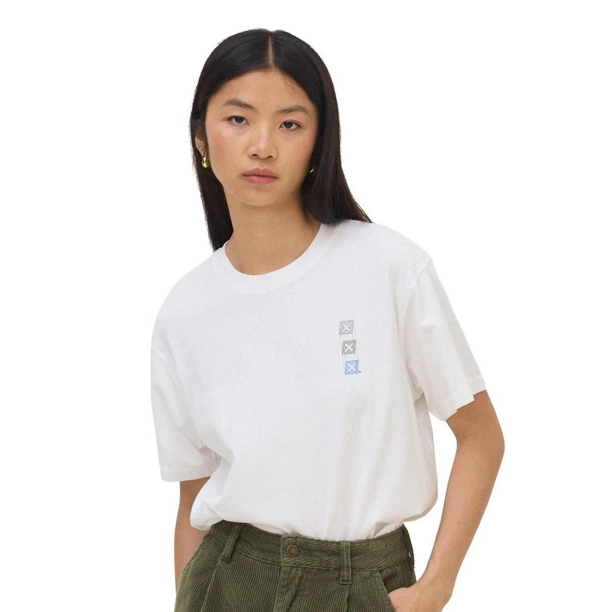 Blue Banana Map Tee White  - AW26UG011MAPWH00
