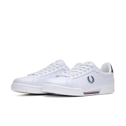 Fred Perry B722 Leather White/Navy  - B6311-567