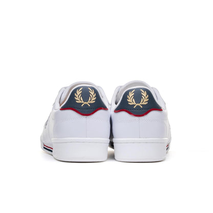 Fred Perry B722 Leather White/Navy  - B6311-567