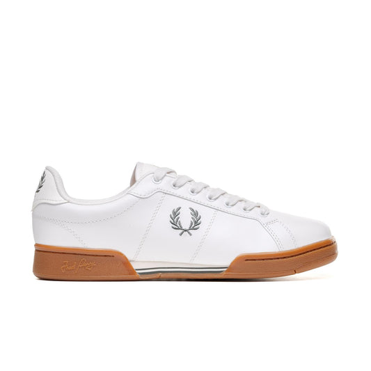Fred Perry B722 Leather Snow White/Field Green  - B6311-T36