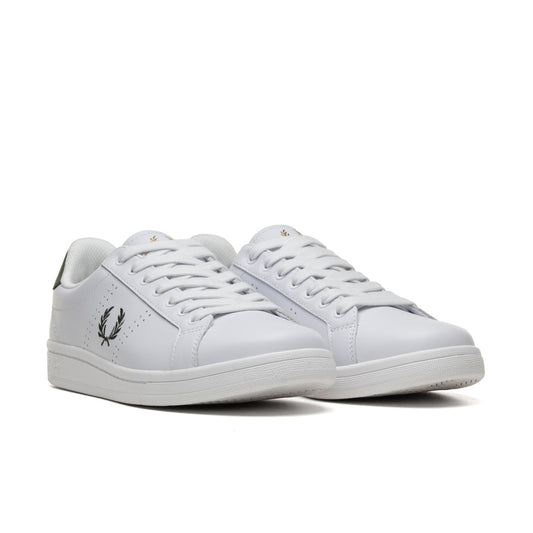 Fred Perry B721 White/Laurel Wreath Green  - B6312-W20
