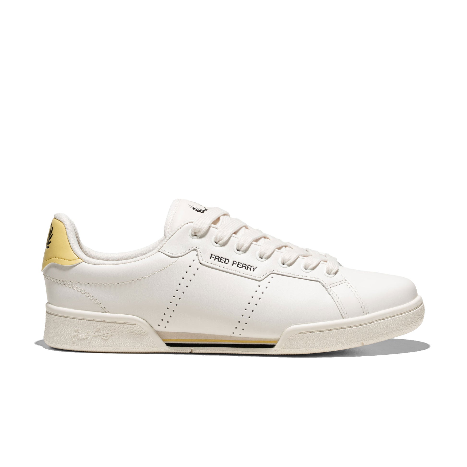 Fred Perry B722 Leather/Branded Snow White  - B8313-303