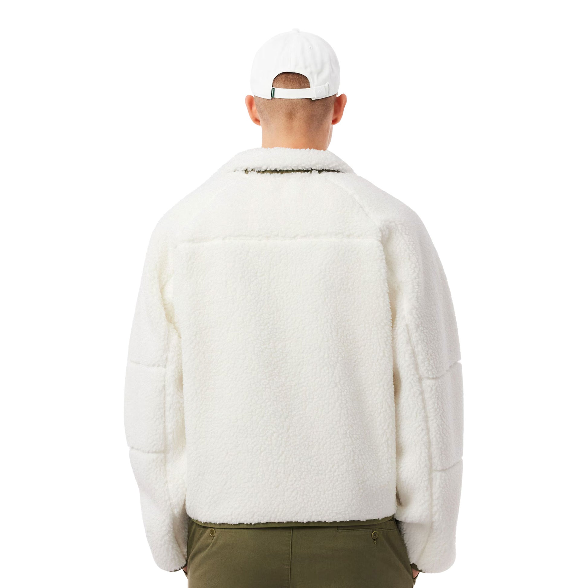 Lacoste Colour-Block Sherpa Fleece Jacket Farine/Olive  - BH5908-A6I