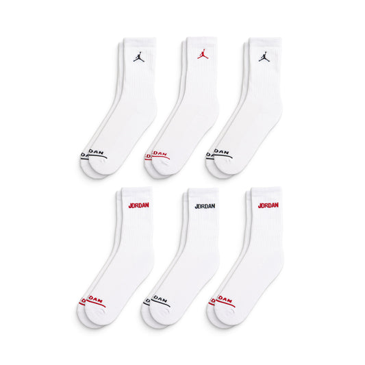 Nike Jordan Boys Legend Crew Socks 6Pk White  - BJ0343-001