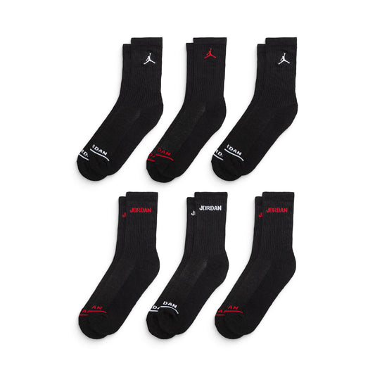 Nike Jordan Boys Legend Crew Socks 6Pk Black  - BJ0343-023