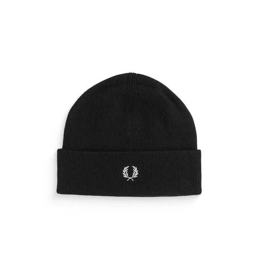 Fred Perry Knitted Beanie Black/White  - C9160-102