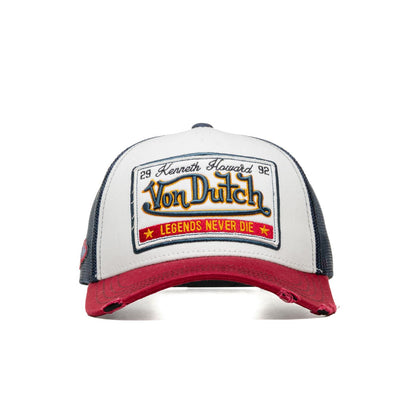 Von Dutch Legends Never Die Trucker Cap White/Burgundy/Navy  - CAS-WB07