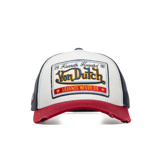 Von Dutch Legends Never Die Trucker Cap White/Burgundy/Navy  - CAS-WB07