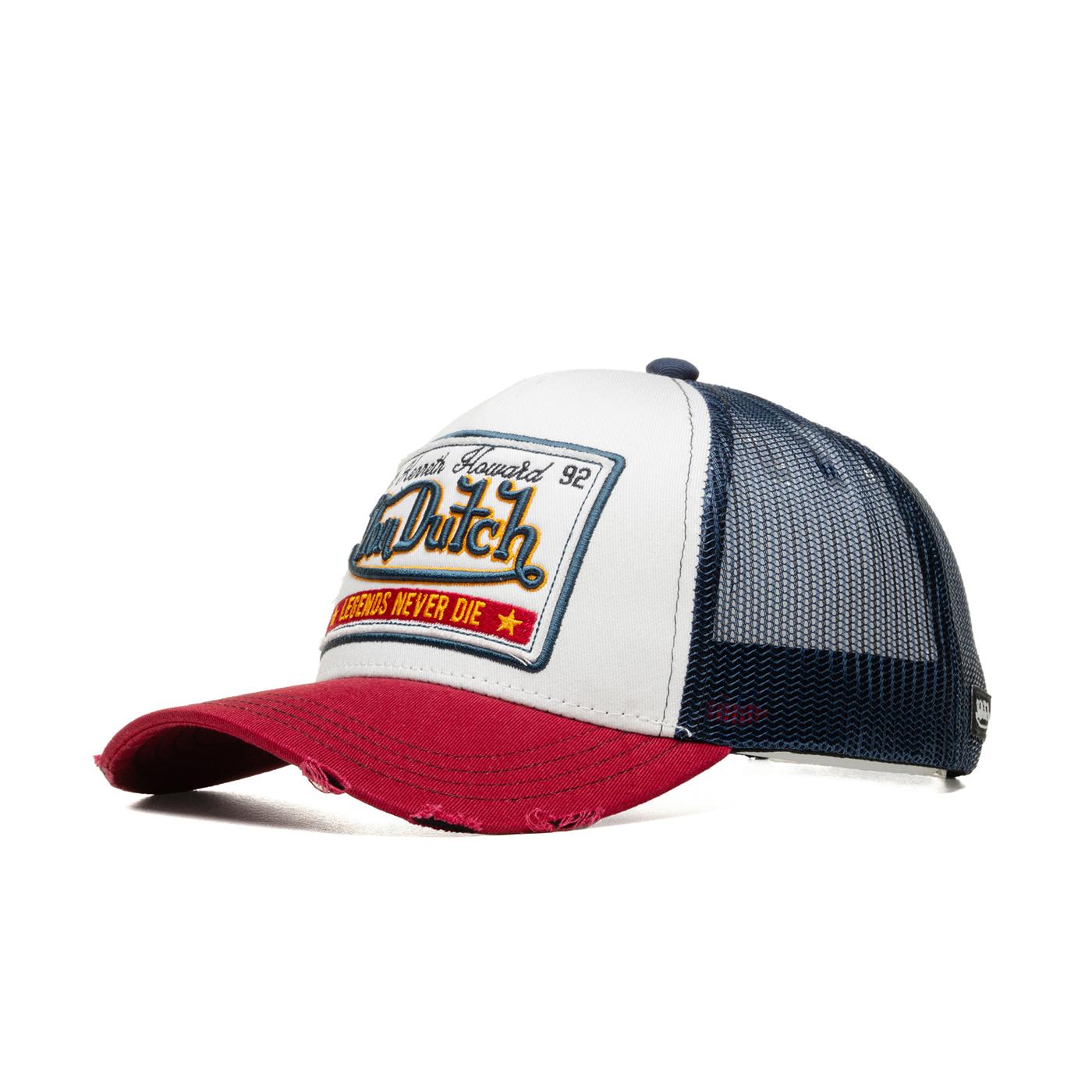 Von Dutch Legends Never Die Trucker Cap White/Burgundy/Navy  - CAS-WB07
