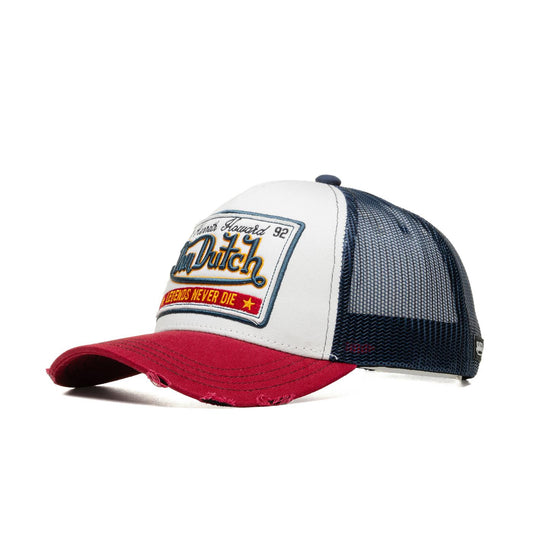 Von Dutch Legends Never Die Trucker Cap White/Burgundy/Navy  - CAS-WB07