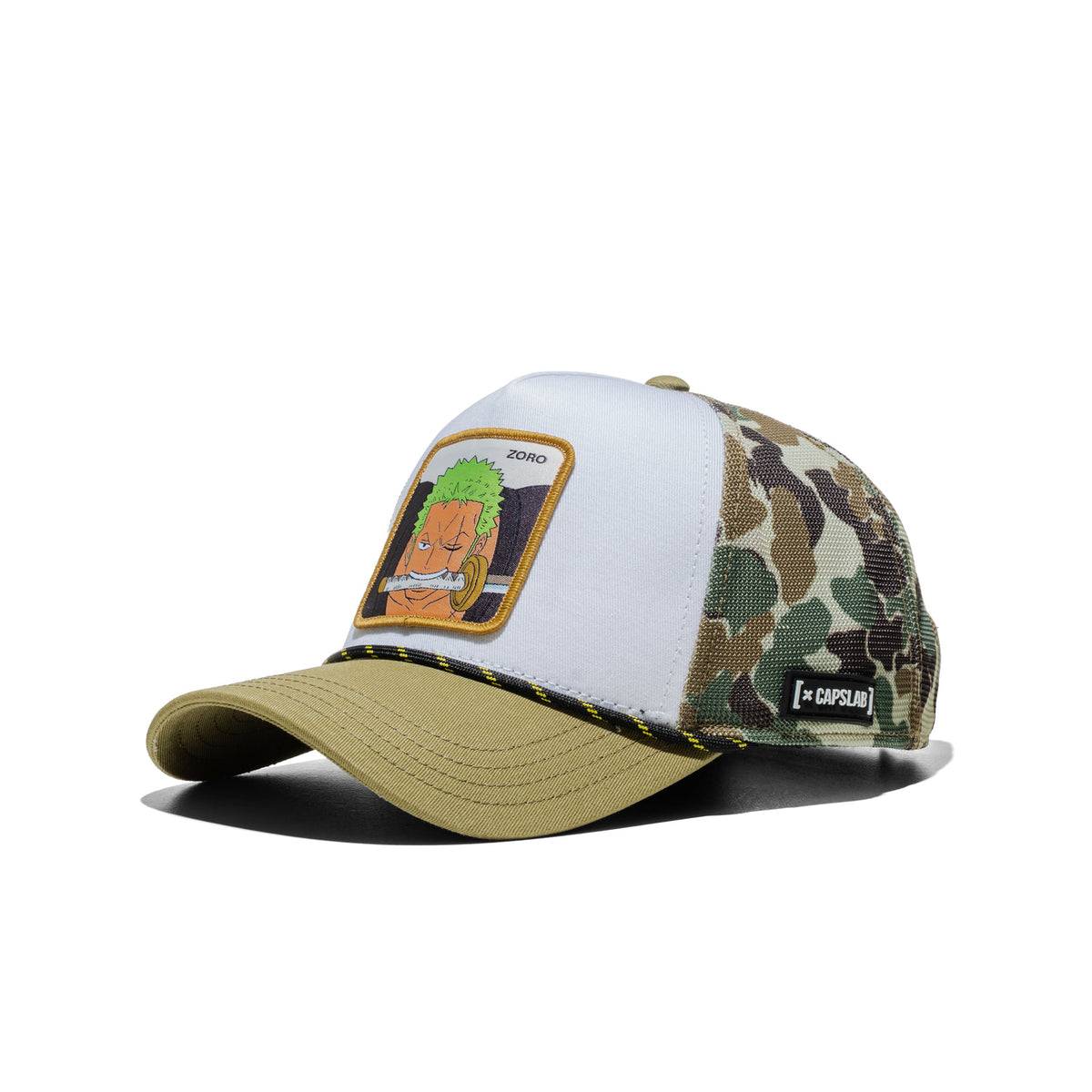 Capslab One Piece Zoro Trucker Cap White/Green/Camo Green  - CL_OP5_1_PCT_CAM