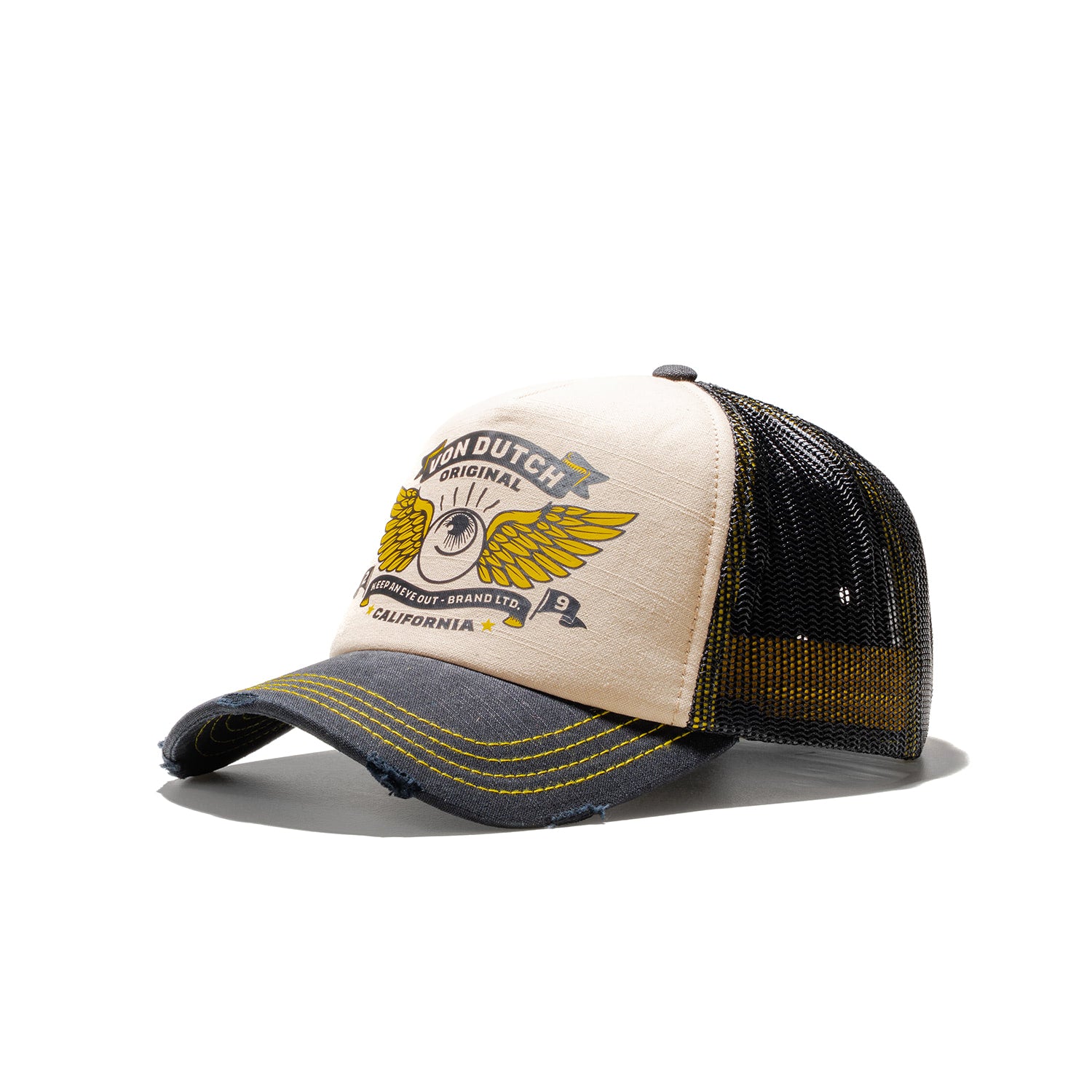 Von Dutch Trucker Cap Beige/Black  - CREW15