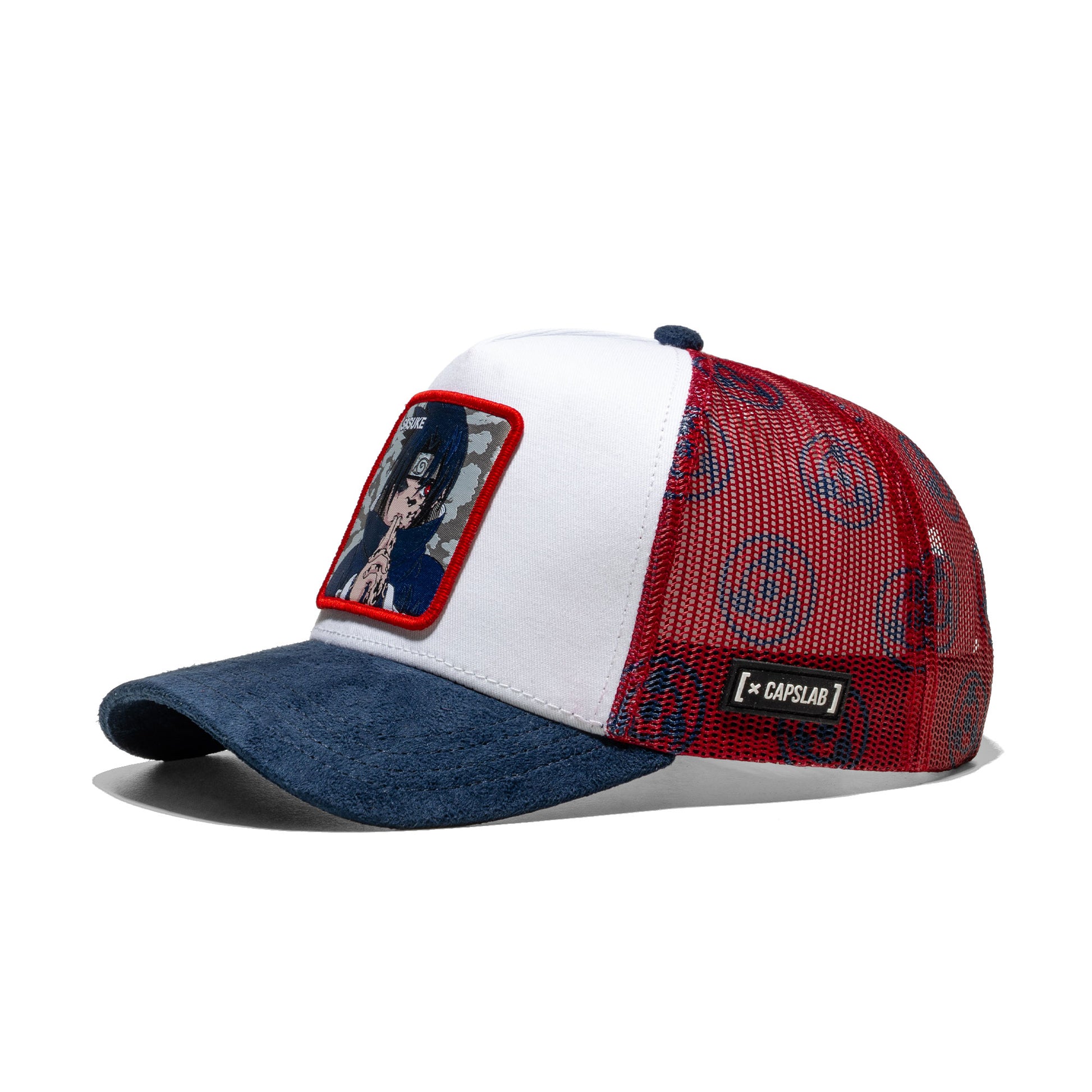 Capslab Naruto Shippuden Sasuke Trucker Cap White/Red/Navy  - CT-SHA