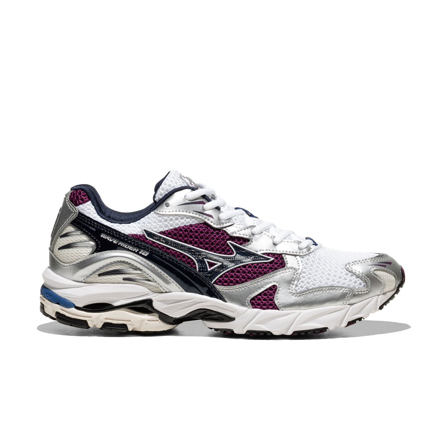 Mizuno Wave Rider 10 White/Baritone Blue/Dark Purple  - D1GA2104-14