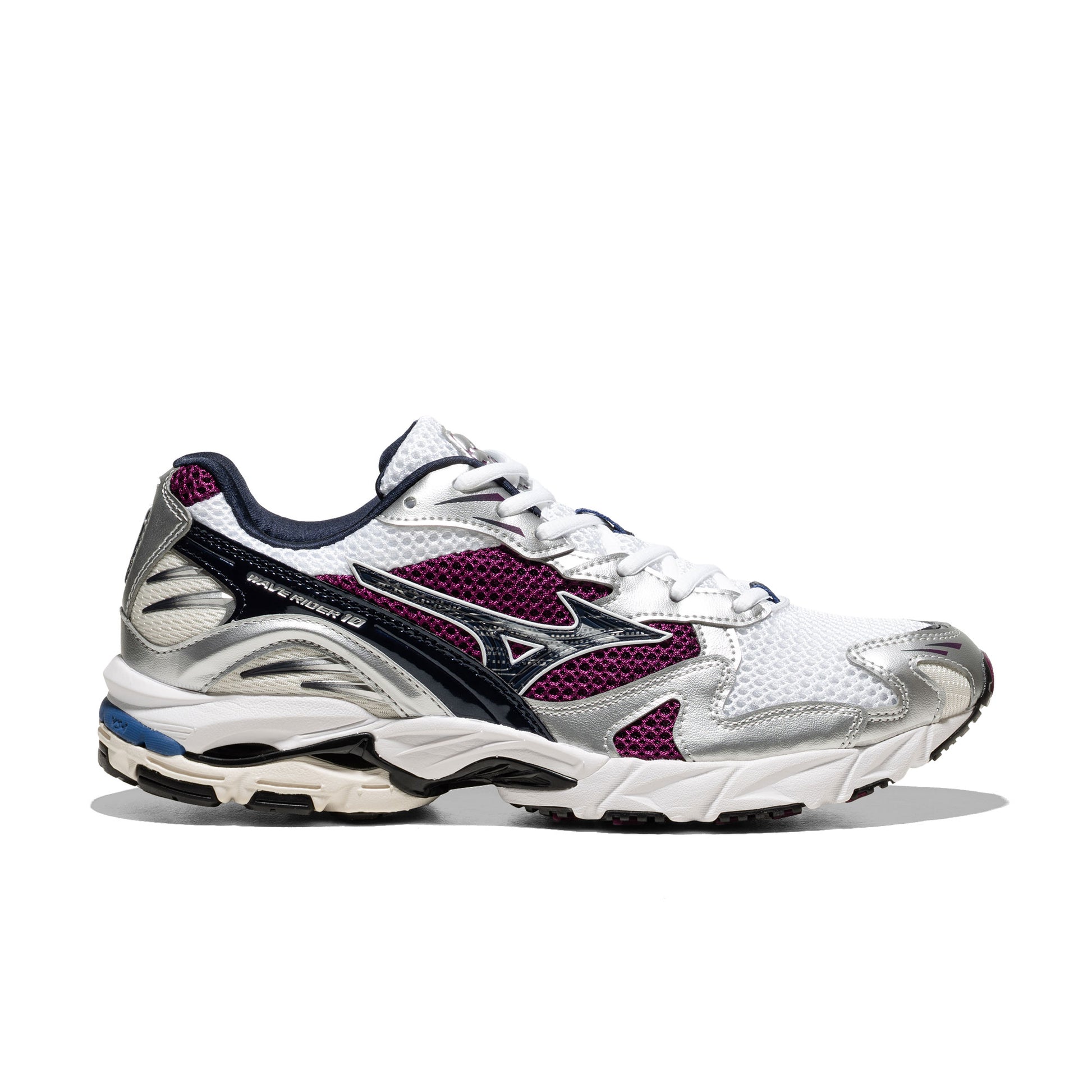 Mizuno Wave Rider 10 White/Baritone Blue/Dark Purple  - D1GA2104-14