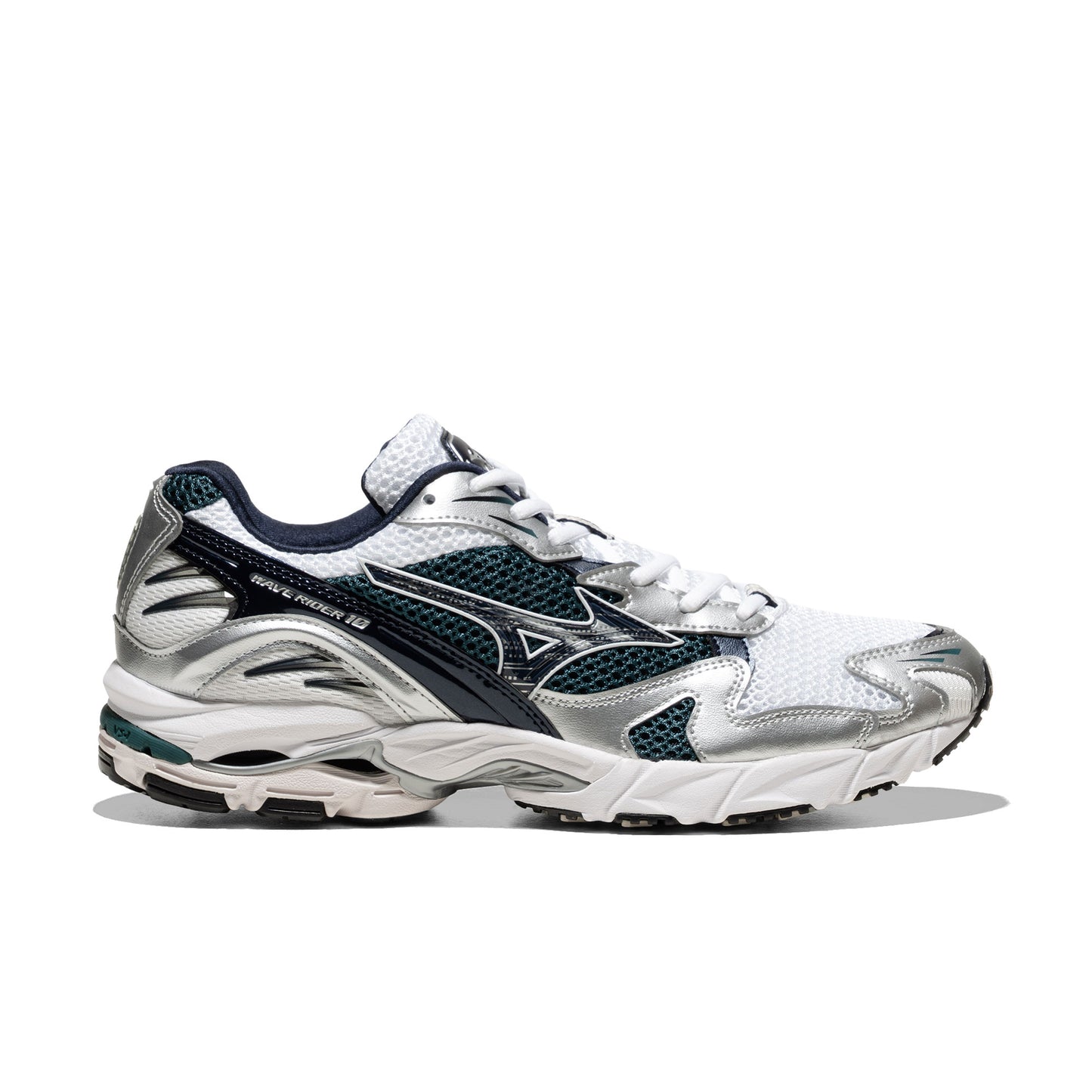 Mizuno Wave Rider 10 White/Baritone Blue/Deep Teal  - D1GA2104-15