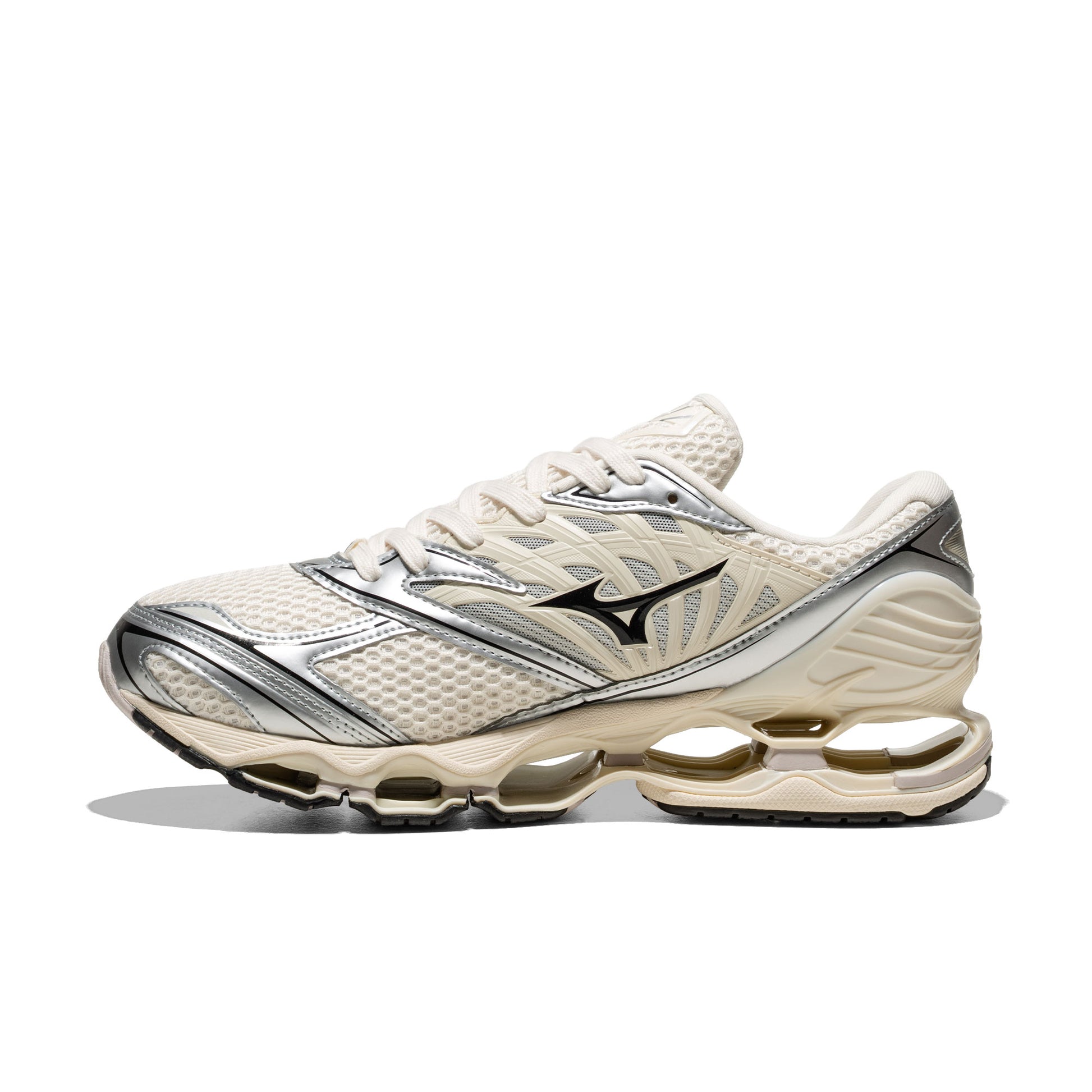 Mizuno Wave Prophecy LS Pristine/Black/Silver  - D1GA2511-01