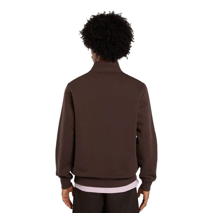 Dickies Oakport Quarter Zip Sweat Chocolate Brown