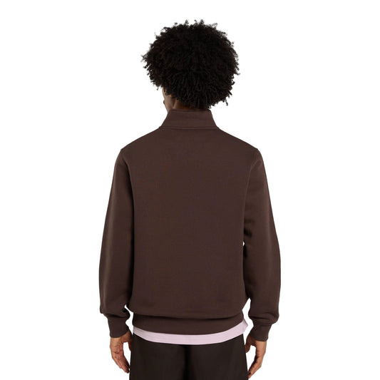 Dickies Oakport Quarter Zip Sweat Chocolate Brown