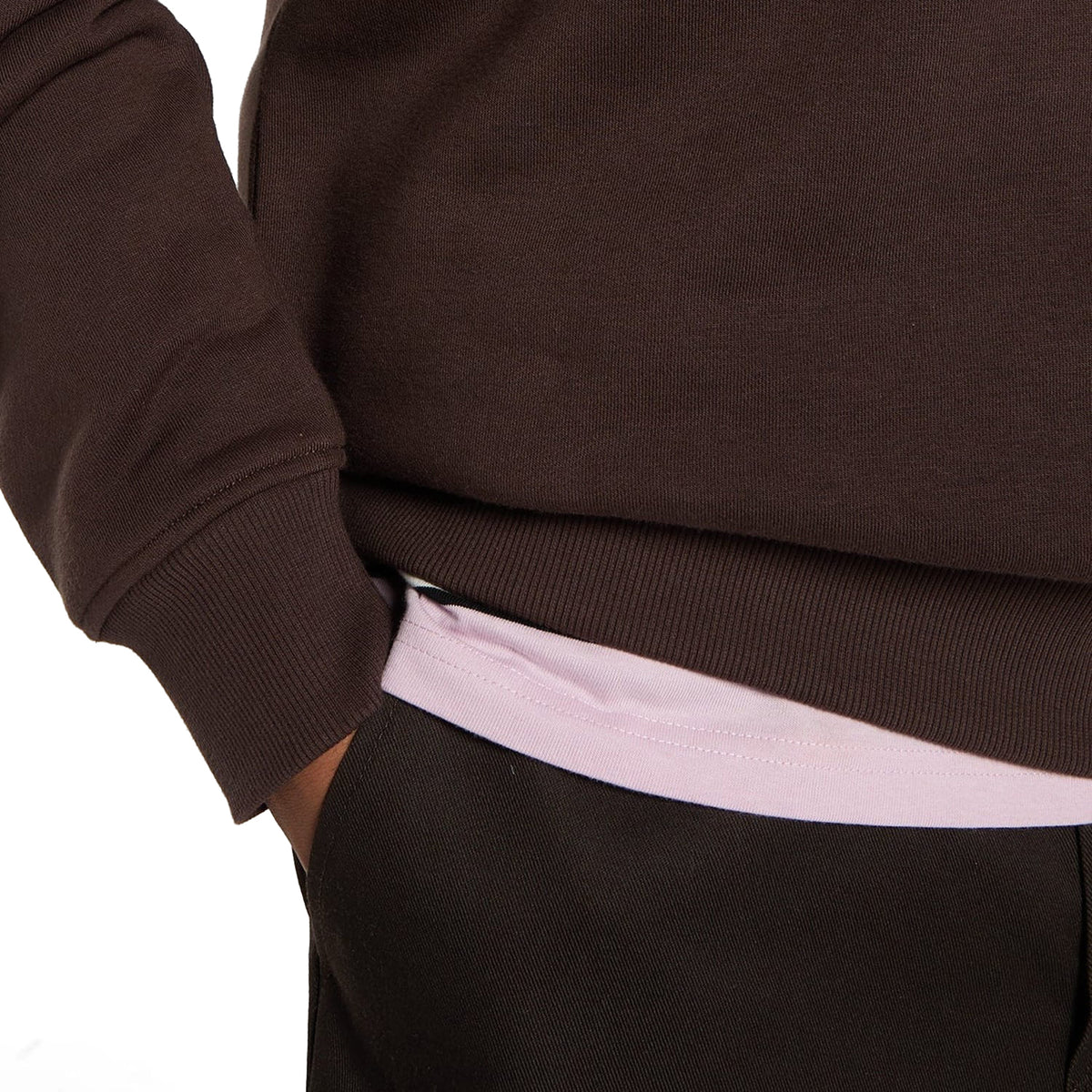Dickies Oakport Quarter Zip Sweat Chocolate Brown