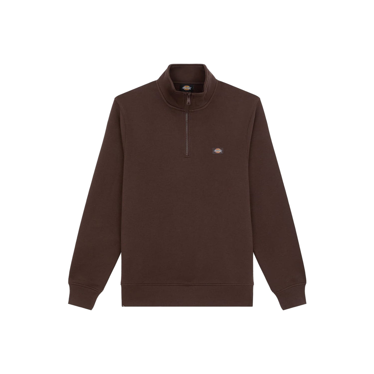 Dickies Oakport Quarter Zip Sweat Chocolate Brown