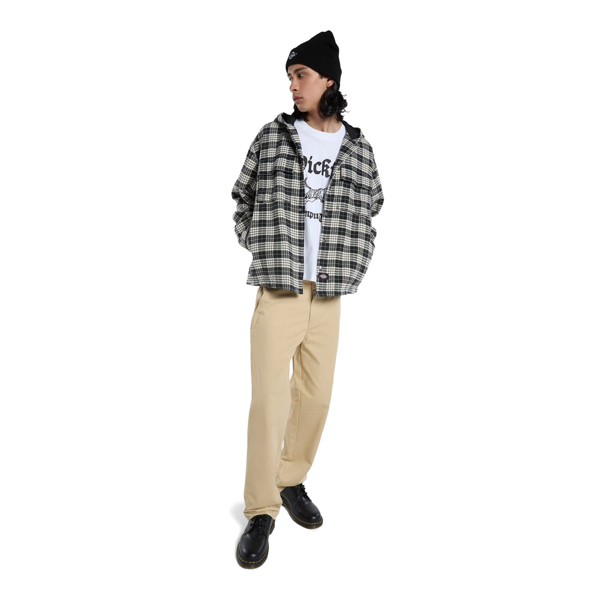 Dickies Laughlin Hooded Flannel Shacket Black