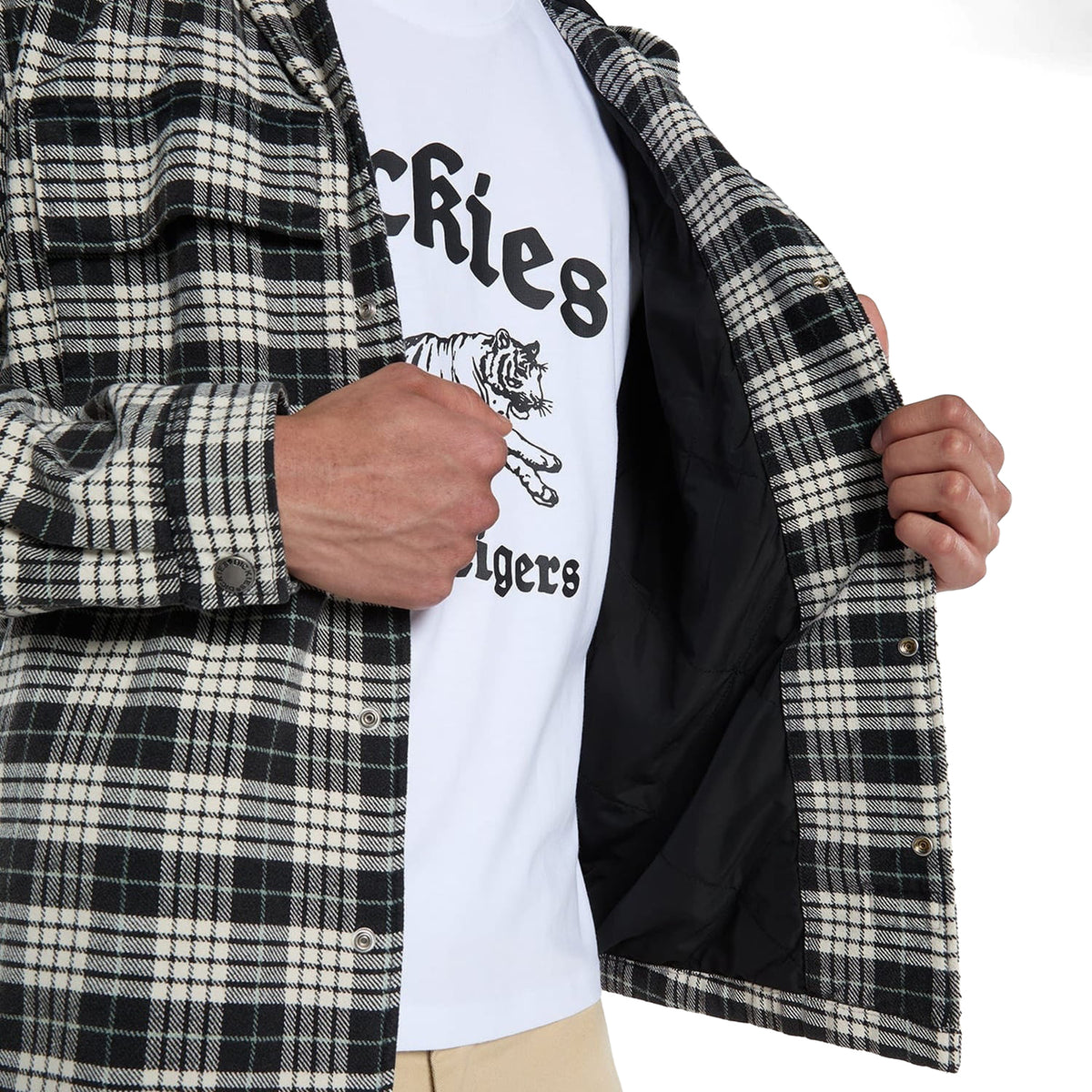 Dickies Laughlin Hooded Flannel Shacket Black