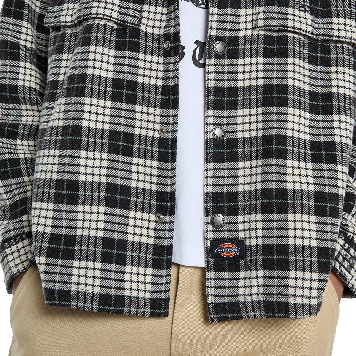Dickies Laughlin Hooded Flannel Shacket Black