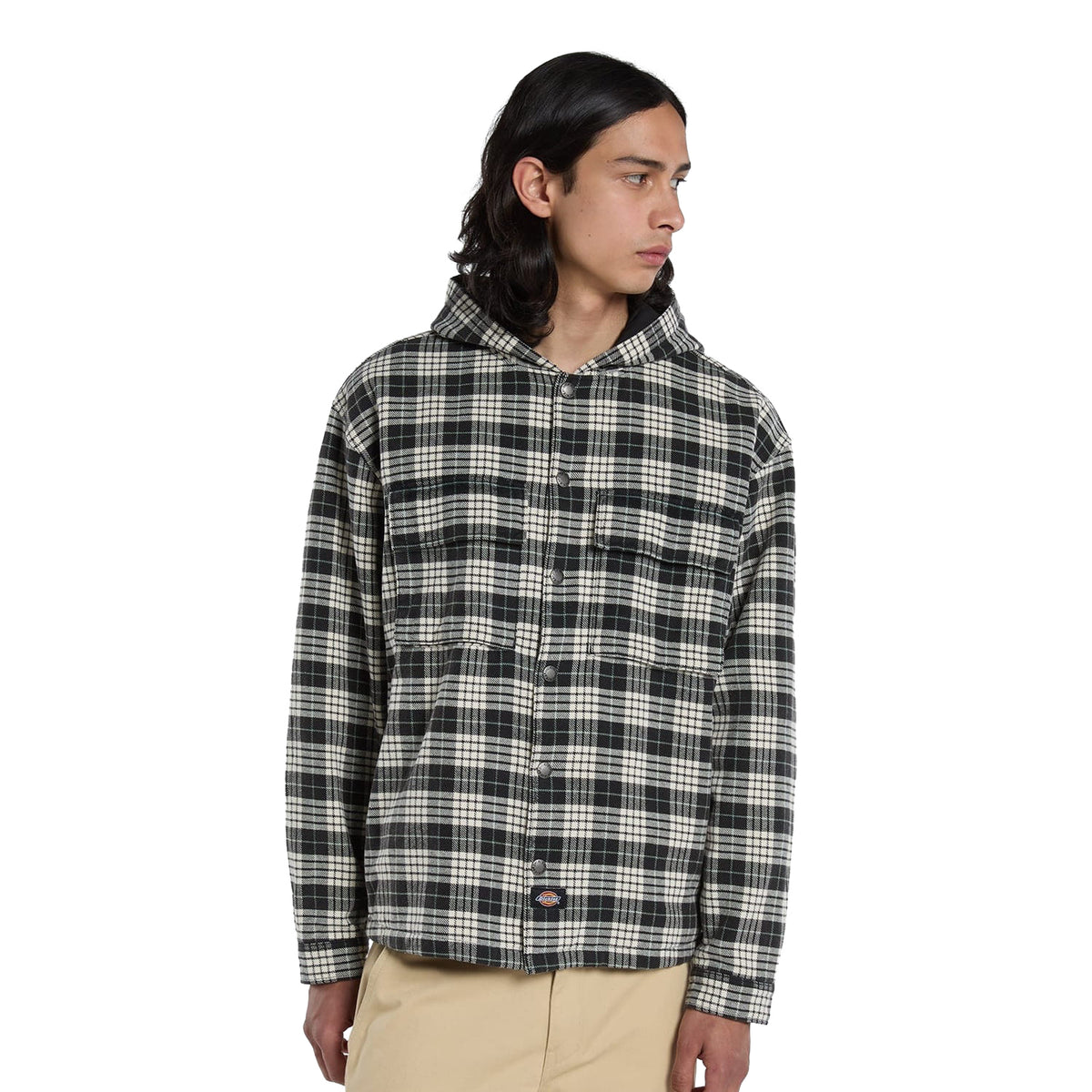 Dickies Laughlin Hooded Flannel Shacket Black