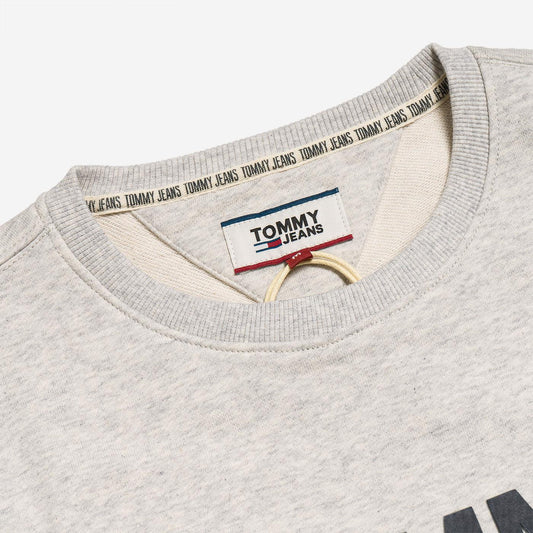 Tommy Jeans Corp Logo Crew Neck Sweatshirt Pale Grey Heather  - DM07930PPP