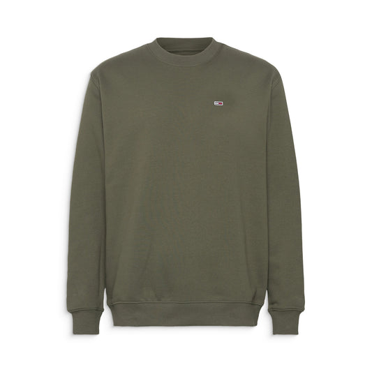 Tommy Jeans Reg S Flag Crew Fatigue Green  - DM0DM20741M12